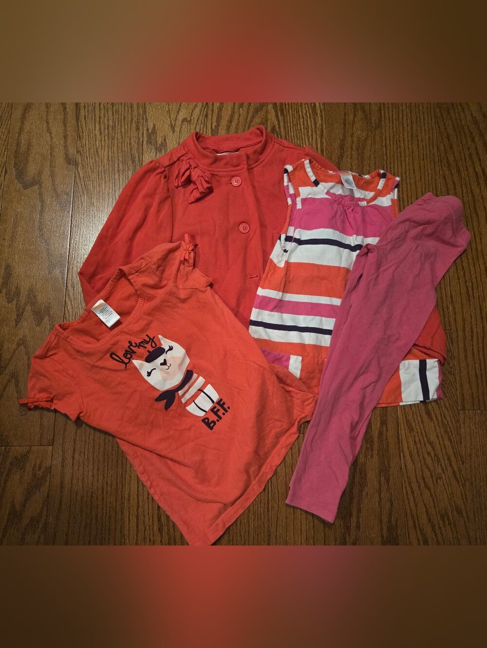 Gymboree Coral and Pink Kids 4pc Matching Set